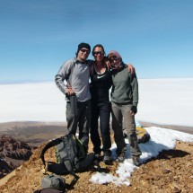 One Spanish boy and two Austrial girls at 5207 meters sea level